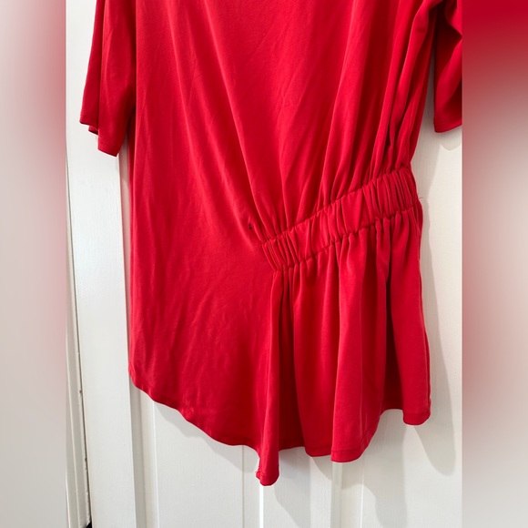 Halogen soft modal polyester ruched on side shirt sleeve work blouse top - Picture 4 of 11